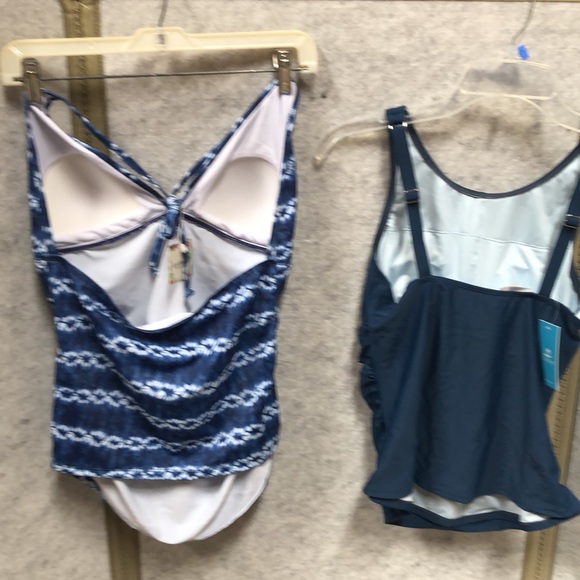 Blue Patterned and Solid Tankini Tops NWT - Picture 4 of 6